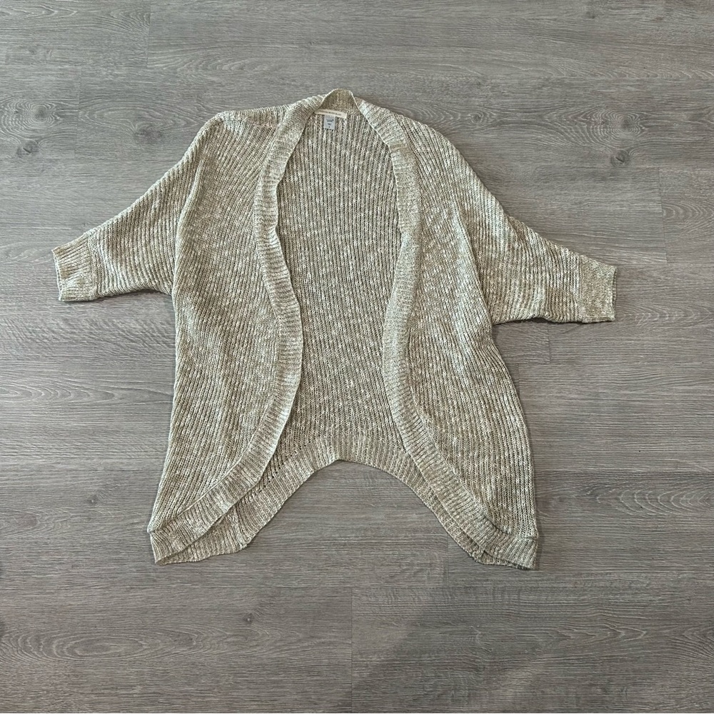 Cozy Beige Open-Front Cardigan Sweater